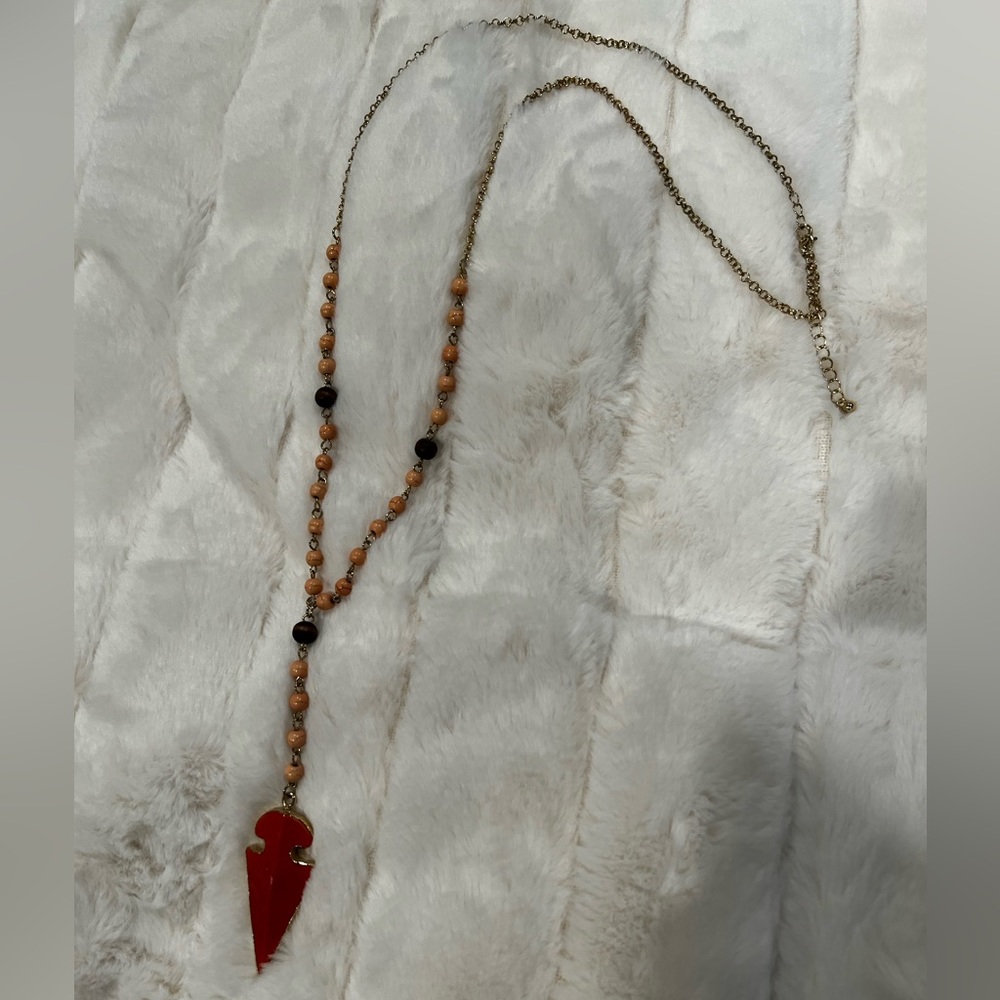 Coral arrowhead necklace
